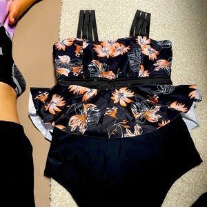 Floral two piece bathing suit